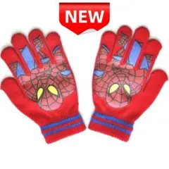 ⭐新品⭐スパイダーマン ニット手袋 キッズ用 5本指 防寒保温 通学通園