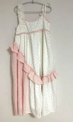 メリージェニー flower checkアシメワンピース