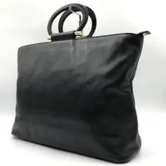 【激レア】 CELINE トートバッグ サークルハンドル レザー 黒 ゴールドのサムネイル