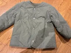 カーキ　リバーシブル　ボアブルゾン　キルティングダウン