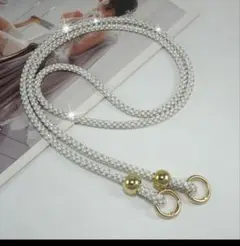 シルバー編み込みショルダーストラップ