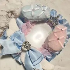 B8 ブルーピンク 水色ピンク トレカケースデコ 硬質ケースデコレースデコ推し活