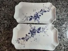 Wedgwood strawberry bloom 花柄陶器皿 2枚セット