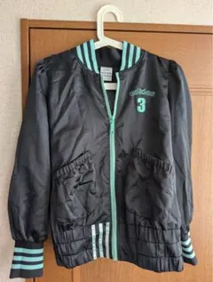 【美品】【adidas】レディース ジャケット ブラック×ミントグリーンのサムネイル