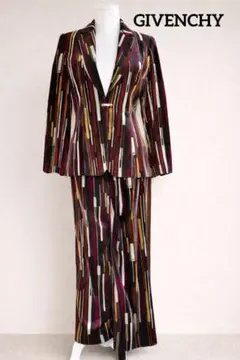 GIVENCHY ジバンシー☆リネン100% ワイドパンツスーツ ノーカラー