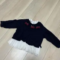 apres les cours チェリー刺繍 トレーナー　80cm