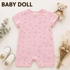 【美品】BABY DOLL くまさん柄 ロンパース ピンク 70-80のサムネイル