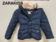 ZARA フード付きダウン　コート 140cm ネイビー　ダウン