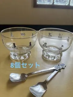 バンクーくんの北極・南極　デザートグラス＆スプーンセット箱付き 新品のサムネイル
