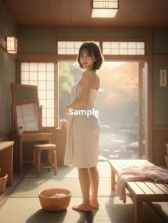 【現品限り！】【2枚セット】【AI作成写真L判サイズ】理想の彼女 湯けむりセット