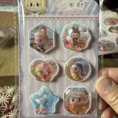 可愛いキャラクター 水貼りシール 6枚セット