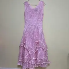 ピンク フリル Aライン ドレス