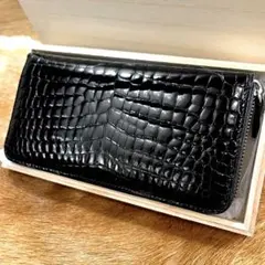 新品 桐箱付 定17万 最高峰 クロコダイル ポロサス ラウンド 長財布