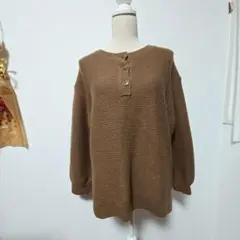 美品✨グローバルワークス 洗えるガータープルオーバーニット レディース M