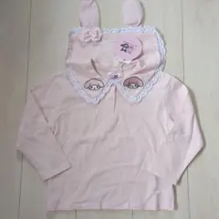 新品 フタフタ サンリオ マイメロ セーラーT レース 刺繍 襟 ピンク 110