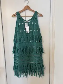 グリーン ノースリーブ チュニック S