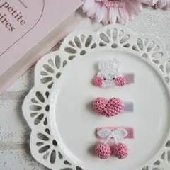 ୨୧ヘアクリップセットN-1୨୧ベビー&キッズ⑅﻿ハンドメイド⑅﻿