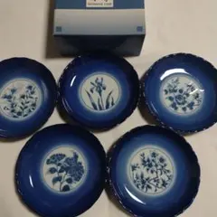 Tachikichi Corp. 青い花柄皿 5枚セット