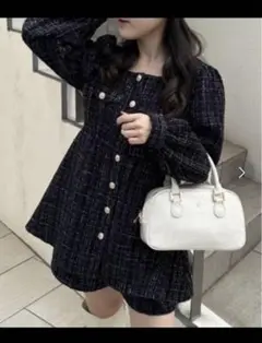 OLIVE des OLIVE オリーブデオリーブ　金ボタンチュニックワンピース