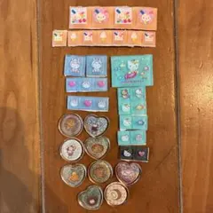 タイルシールとおはじきシールのセット、キティ、ウサハナ、こげパンなど