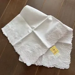 未使用　ワコウ　ハンカチ　シーアイランドコットン　ハート刺繍　銀座和光　WAKOのサムネイル