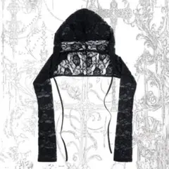 【TAAE】 レースフーディーボレロカーディガン 001