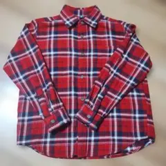 ユニクロ　赤系チェック 長袖シャツ サイズ130