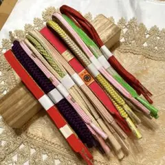 着物-帯締め１０本（やや傷や汚れあり〜傷や汚れあり）練習用・コーディネート試し⑦