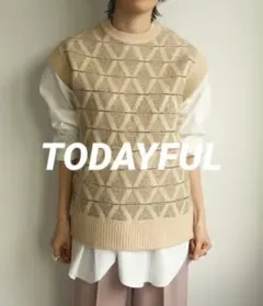 TODAYFUL ニットベスト バックオープンのサムネイル