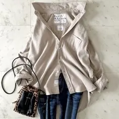 美品＊フランクアンドアイリーン Eileen コットンフランネルシャツ ベージュ