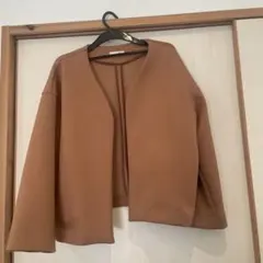 favori ブラウン ダンボール素材ノーカラージャケット