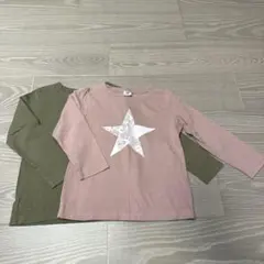 デビロック　長袖カットソー 星柄 ピンク・オリーブ