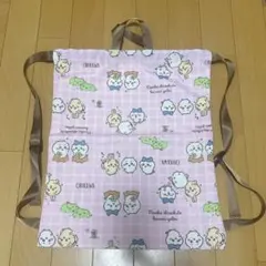 ちいかわ ナップサック ピンク チェック柄 ハチワレ うさぎのサムネイル