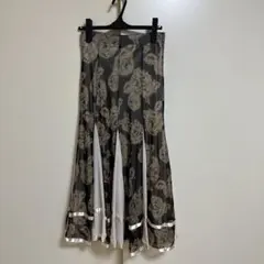 社交ダンス　薔薇柄フレアスカート