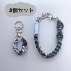 ハンドストラップ　スマホストラップ　パラコード　緑　ハンドメイド
