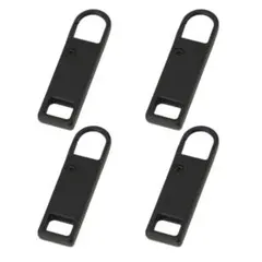 金属製ファスナー ブラック 引き手 交換用 4個セット 工具不要 修理パーツ