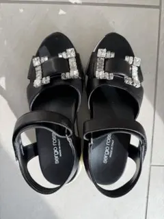 Sergio Rossi ビジュー付きサンダル ブラック