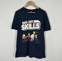 ザ・シンプソンズ MAD DAD SKILLS Tシャツ L ネイビー　古着