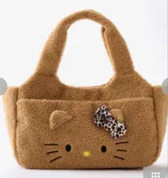 新品　ハローキティふわふわトートバッグ　フェイス柄