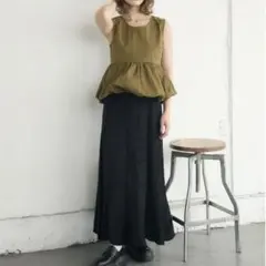 レトロガール　ベロア細プリーツSKのサムネイル