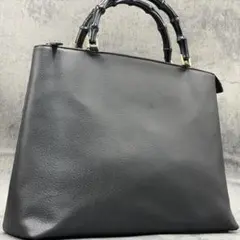 極美品 グッチ バンブー トートバッグ レザー A4 ハンド ビジネスバッグ 黒