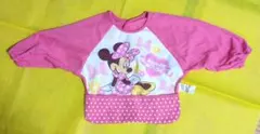 キッズ 長袖タイプの食事用エプロン ディズニー　ミニーマウス