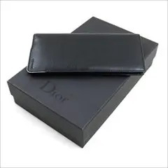 極美品 正規 DIOR HOMME 二つ折り 長財布 レザー ブラック 小銭入れのサムネイル