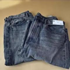 新品　GU バギージーンズ(丈標準72.0cm) 66Blue 34インチ