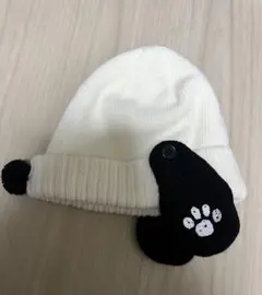 USJ ユニバ　スヌーピー　ニット帽　ホワイトコーデ　ブラックコーデ　黒　白　犬