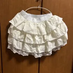 アイボリー フリル付きミニスカート