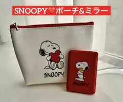 ⭐️新品未使用 】DHCノベルティ❤️スヌーピー ポーチ&ミラー セット①