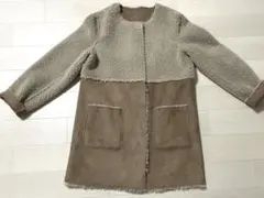 ベージュ ムートンコート マークカイン