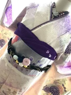 振袖フルセット ホワイト×パープルぼかし 総絞り 刺繍