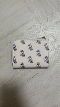ミニーちゃんデザイン 二つ折り財布 クリーム色